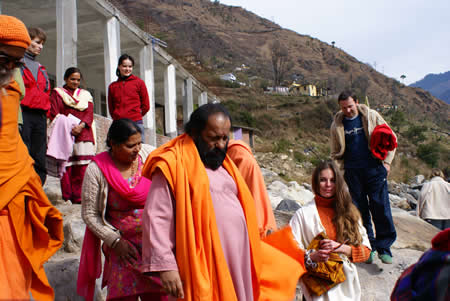 Пилота Баба на гатах, около комнат для медитации с видом на Гангу.